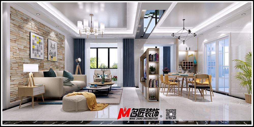 河源市恒大名都現(xiàn)代簡約風格三居室裝修案例